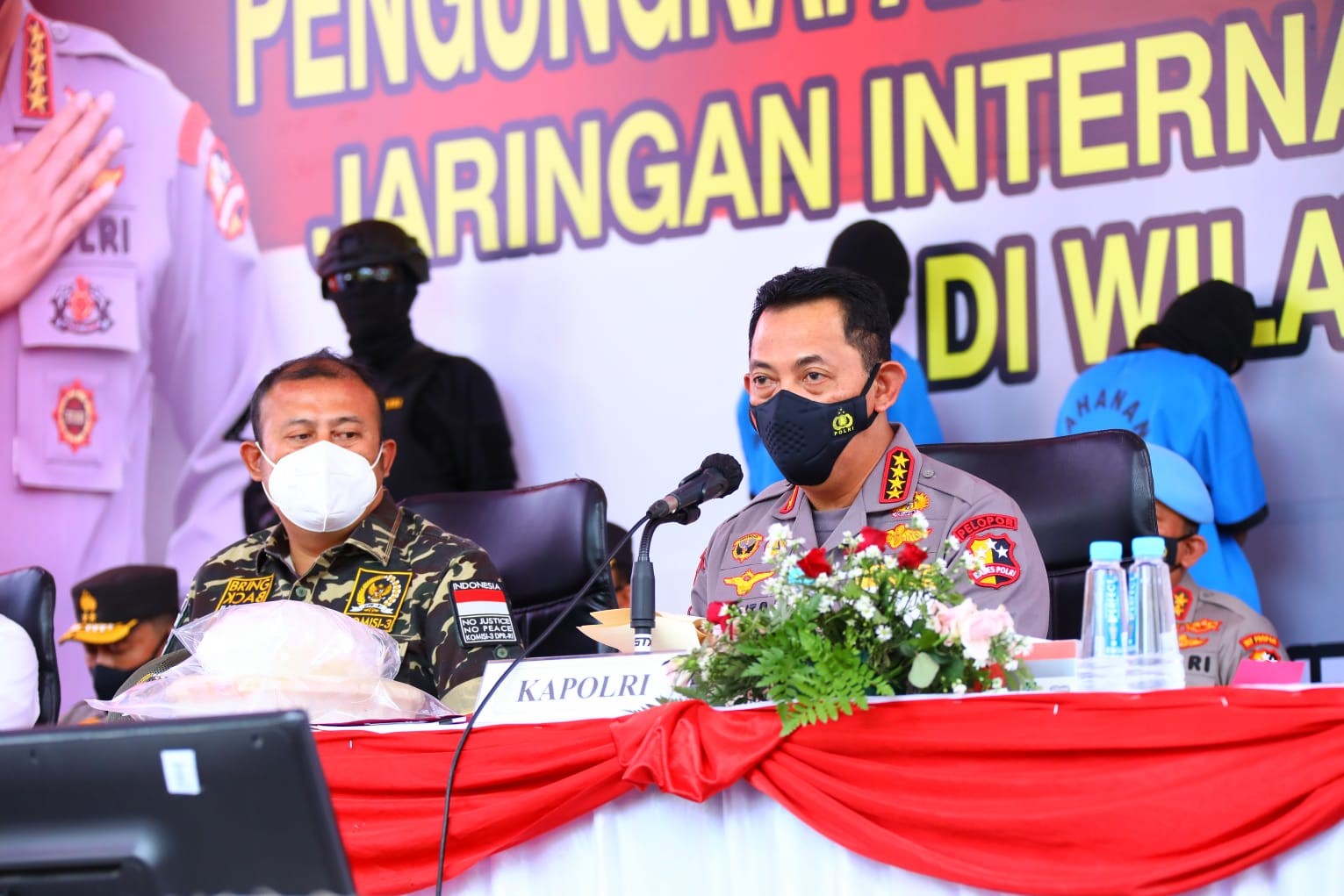 foto: Kapolri Jenderal Listyo Sigit Prabowo dalam Konferensi Pers pengungkapan Narkotika jenis sabu