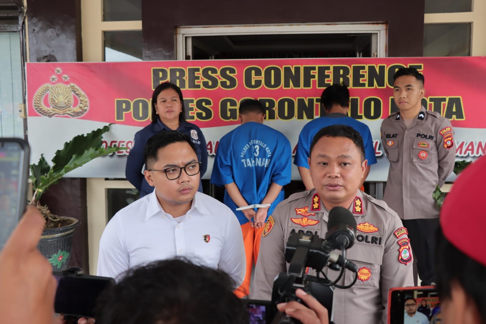 foto: Wawancara Kapolres Gorontalo Kota mengenai kasus penganiayaan