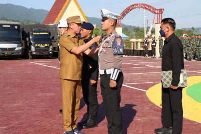 foto: Kegiatan apel gelar pasukan Operasi Lilin Tahun 2022