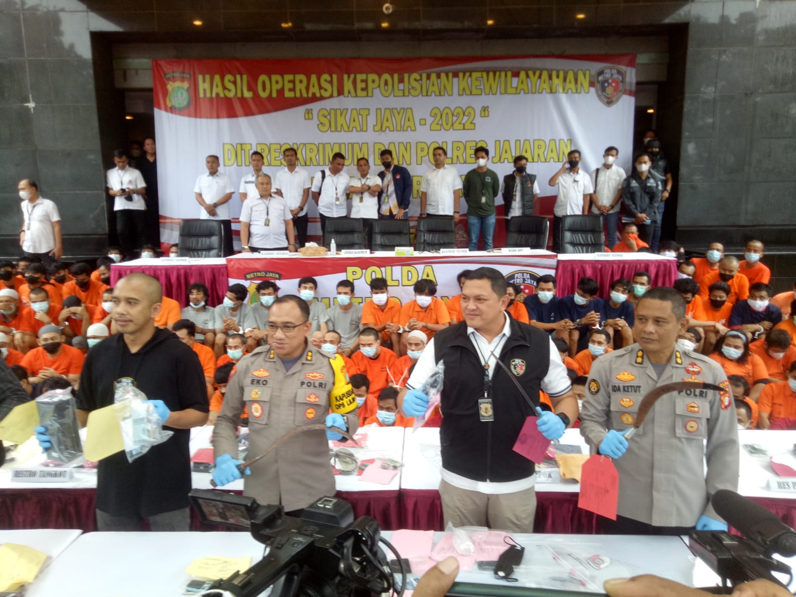 foto: Pengungkapan 112 kasus Hasil Operasi Sikat Jaya 2022.