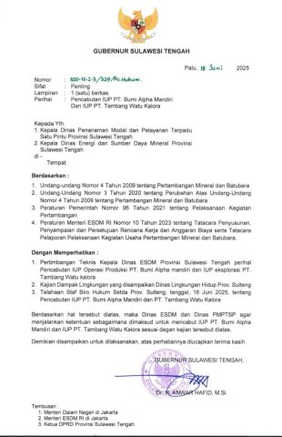 Sumber: Tim media Gubernur Sulteng BERANI