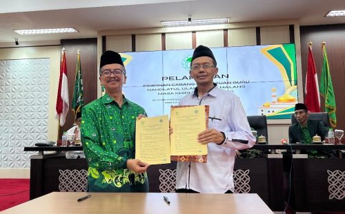 foto: Wakil Rektor I, Dr. Choirul Huda, M.Si. Bersama Ketua PC. PERGUNU Kota Malang, Dr. Samsudin, M.Pd.